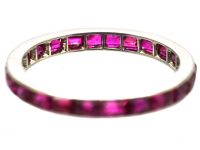 Art Deco Platinum Eternity Ring set with Rubies