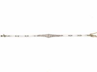 Edwardian 15ct Gold & Platinum Diamond Bracelet with Diamond Set Strap