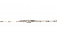 Edwardian 15ct Gold & Platinum Diamond Bracelet with Diamond Set Strap