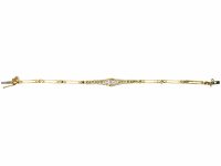 Edwardian 15ct Gold & Platinum Diamond Bracelet with Diamond Set Strap