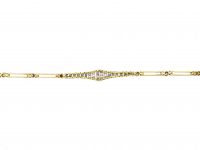 Edwardian 15ct Gold & Platinum Diamond Bracelet with Diamond Set Strap