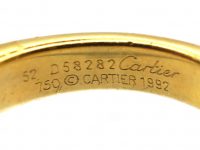 18ct Gold Ellipse Ring set with a Sapphire signed by Cartier