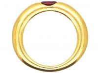 18ct Gold Ellipse Ring set with a Ruby signed by Cartier