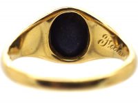 Victorian 18ct Gold Signet Ring with Lapis Lazuli Intaglio of a Man