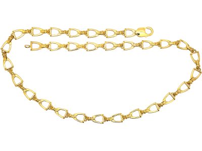 18ct Gold Stirrup & Buckle Chain