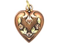 Victorian Heart Shaped Two Colour Gold Pendant