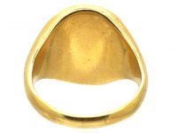 Early Victorian 18ct Gold Signet Ring with Bloodstone Intaglio of a Crest