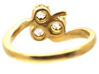 Edwardian 18ct Gold Trefoil Ring set with Three Diamonds