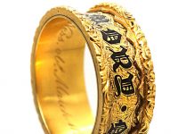 Victorian 18ct Gold Wide Mourning Ring