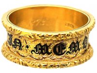 Victorian 18ct Gold Wide Mourning Ring