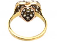 Edwardian 18ct Gold Heart Shaped Ring set with Diamonds