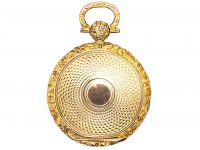 Georgian 9ct Gold Round Locket with Engine Turned Detail