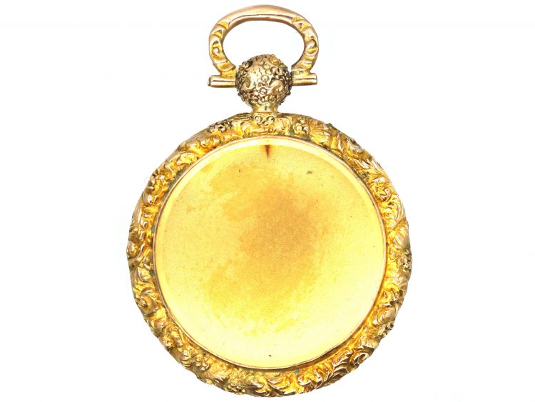 Georgian 9ct Gold Round Locket with Engine Turned Detail