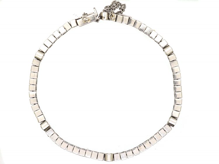 Art Deco Platinum Tennis Bracelet set with Diamonds