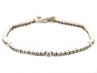 Art Deco Platinum Tennis Bracelet set with Diamonds