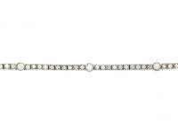 Art Deco Platinum Tennis Bracelet set with Diamonds