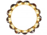 Victorian 15ct Gold Banded Onyx Eternity Ring with Hidden Locket