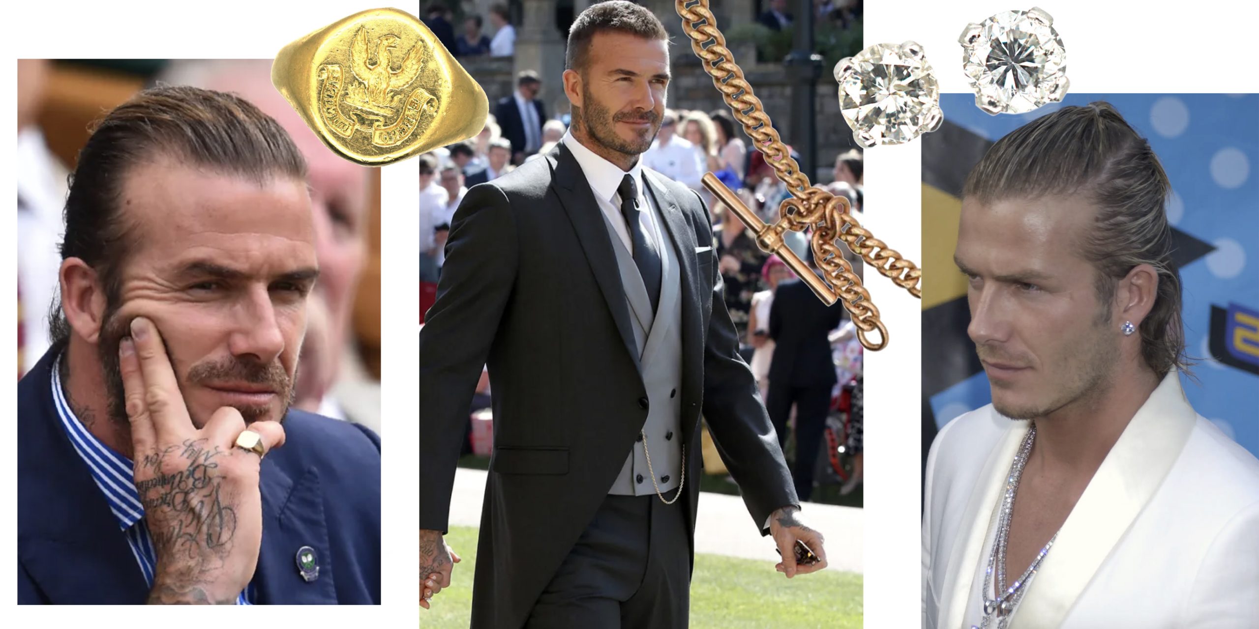 Top 10 Men Wearing Antique Jewellery - David Beckham