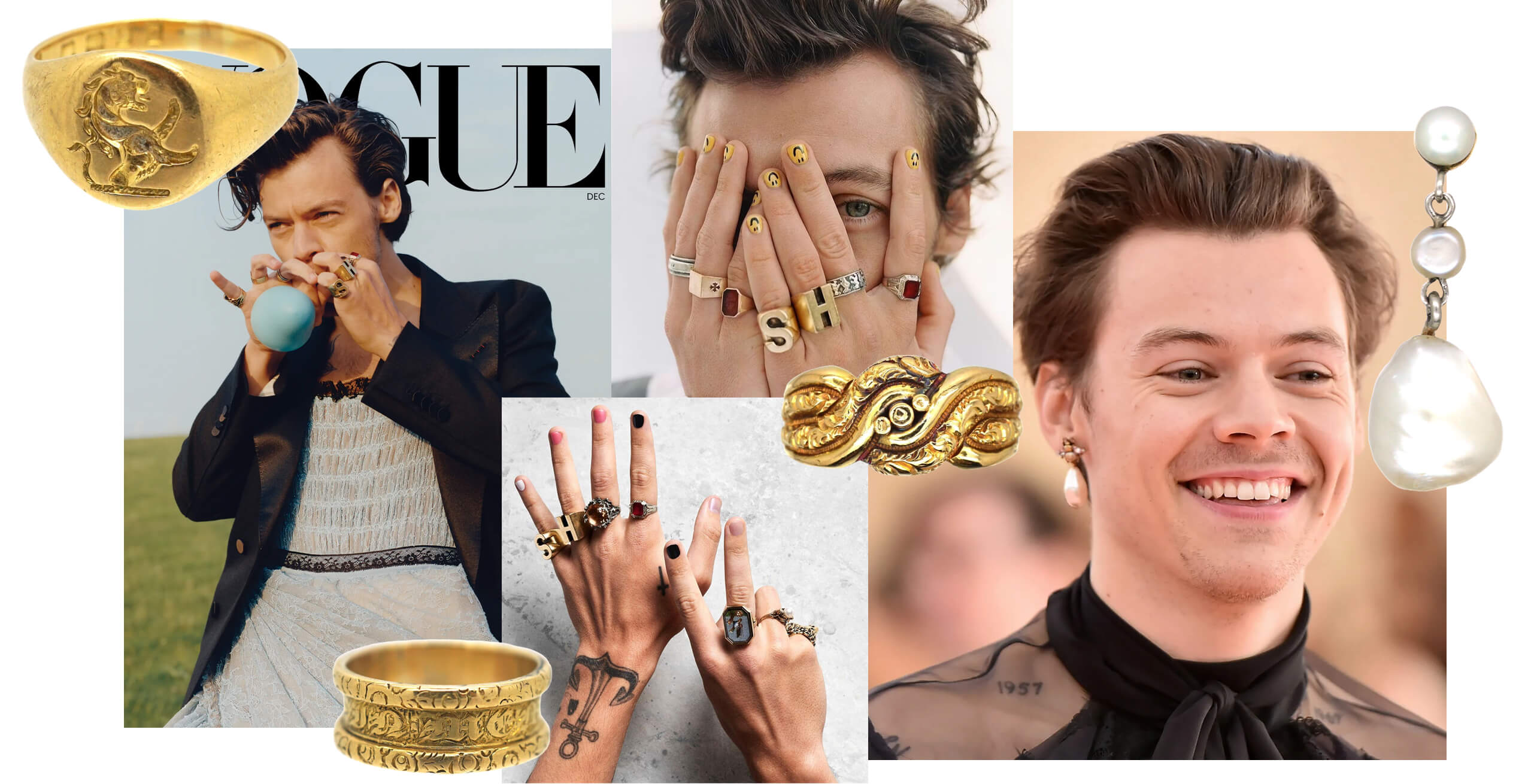 Top 10 Men Wearing Antique Jewellery - Harry Styles