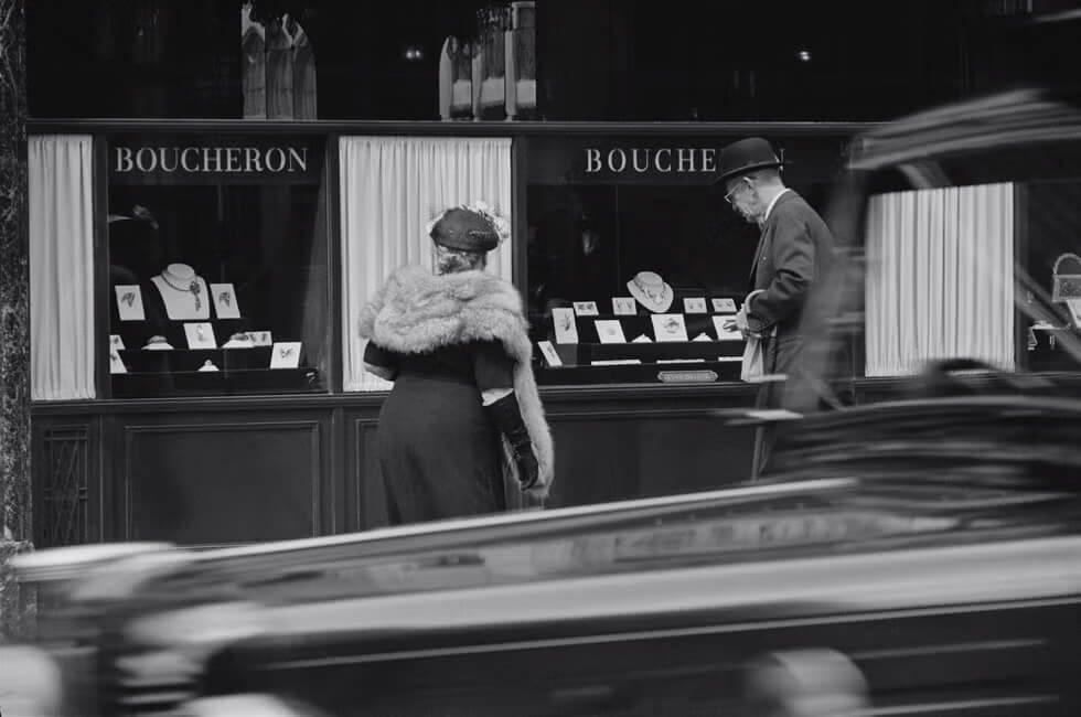 The Boucheron jewellery store on Bond Street, Mayfair, London, circa 1953