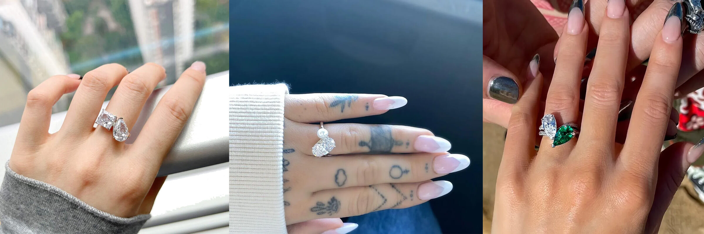 Celebrity toi-et-moi engagement rings