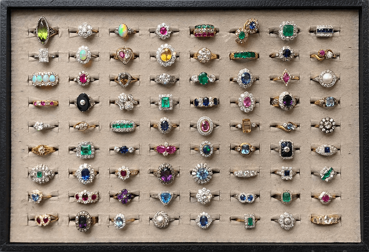 Coloured gemstone engagement rings