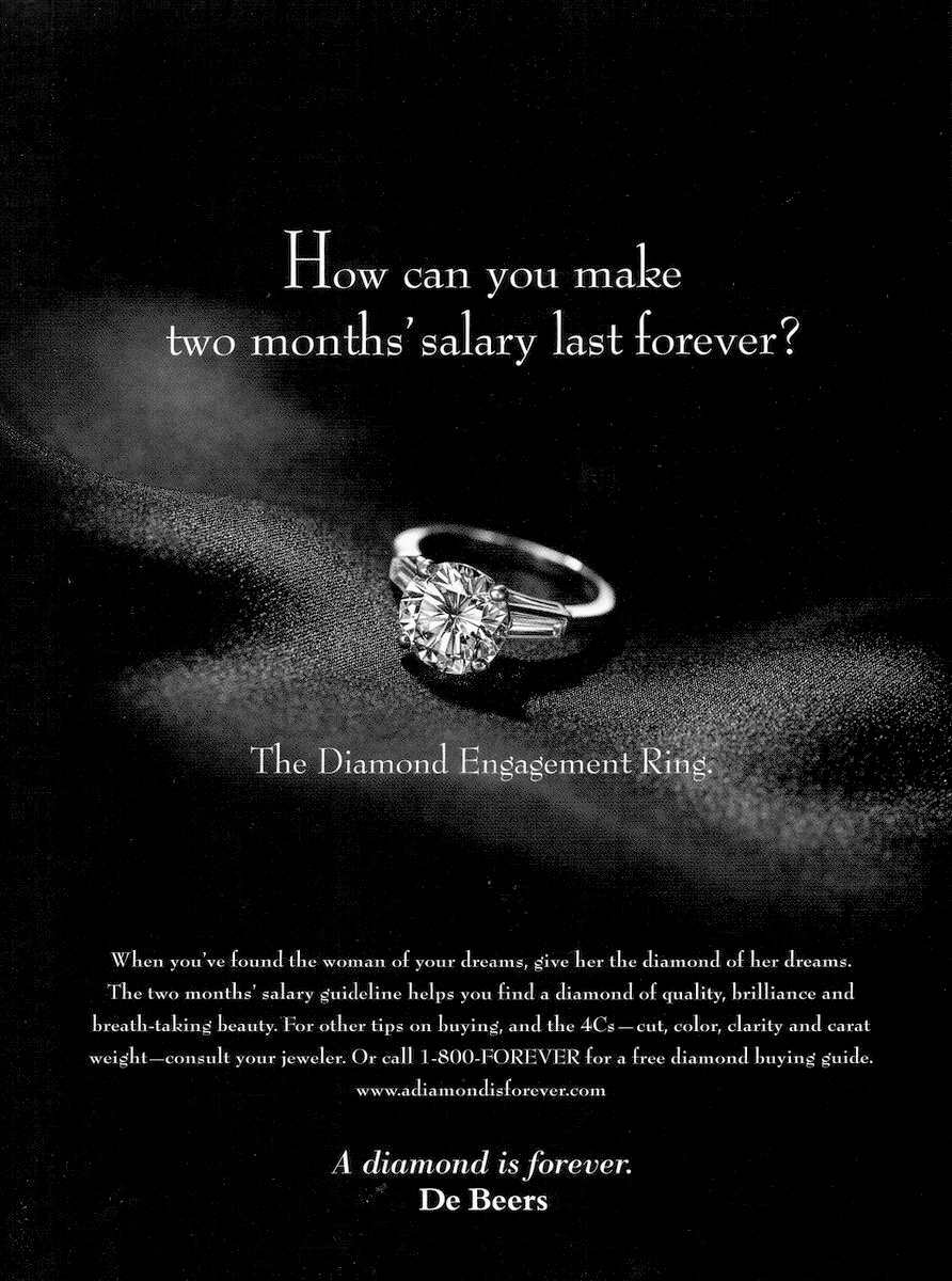 De Beers Advert for engagement rings