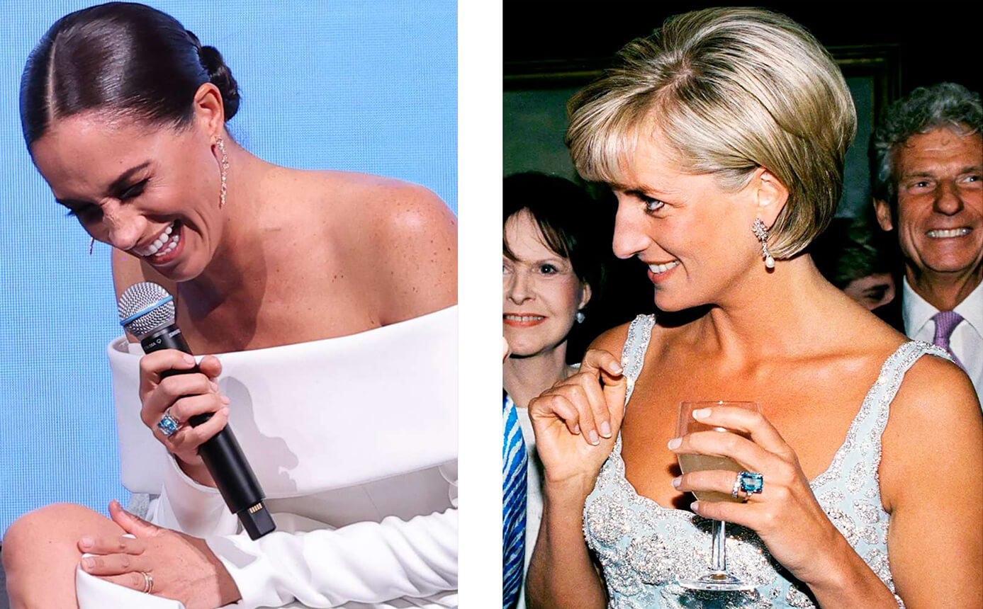 Meghan Markle Princess Diana Aquamarine Ring