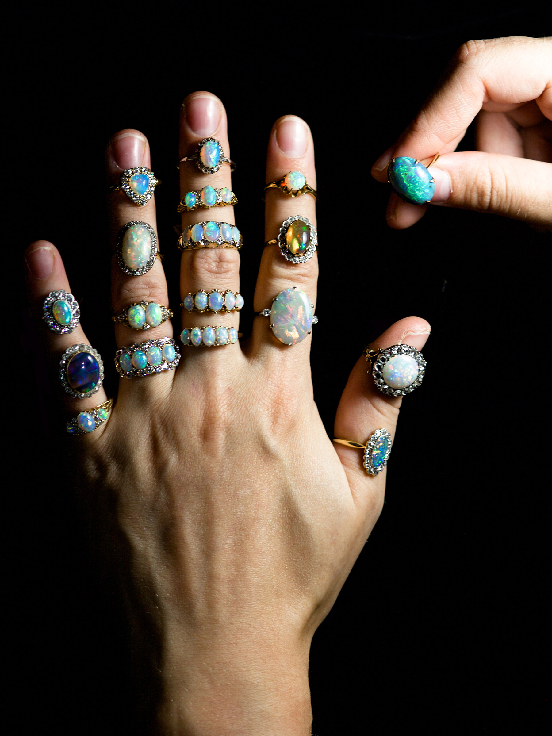 Antique opal rings