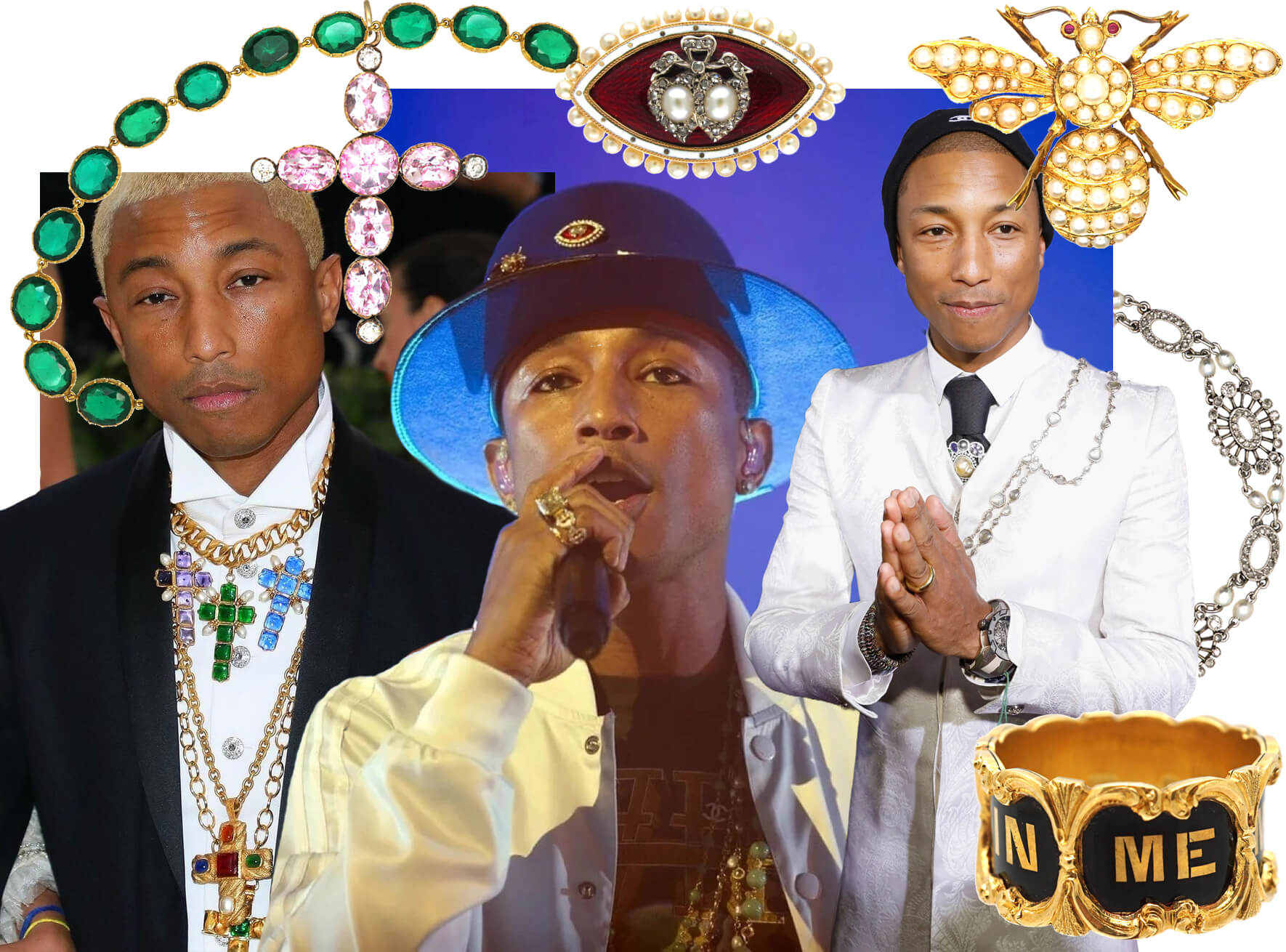 Top 10 Men Wearing Antique Jewellery - Pharrell Williams