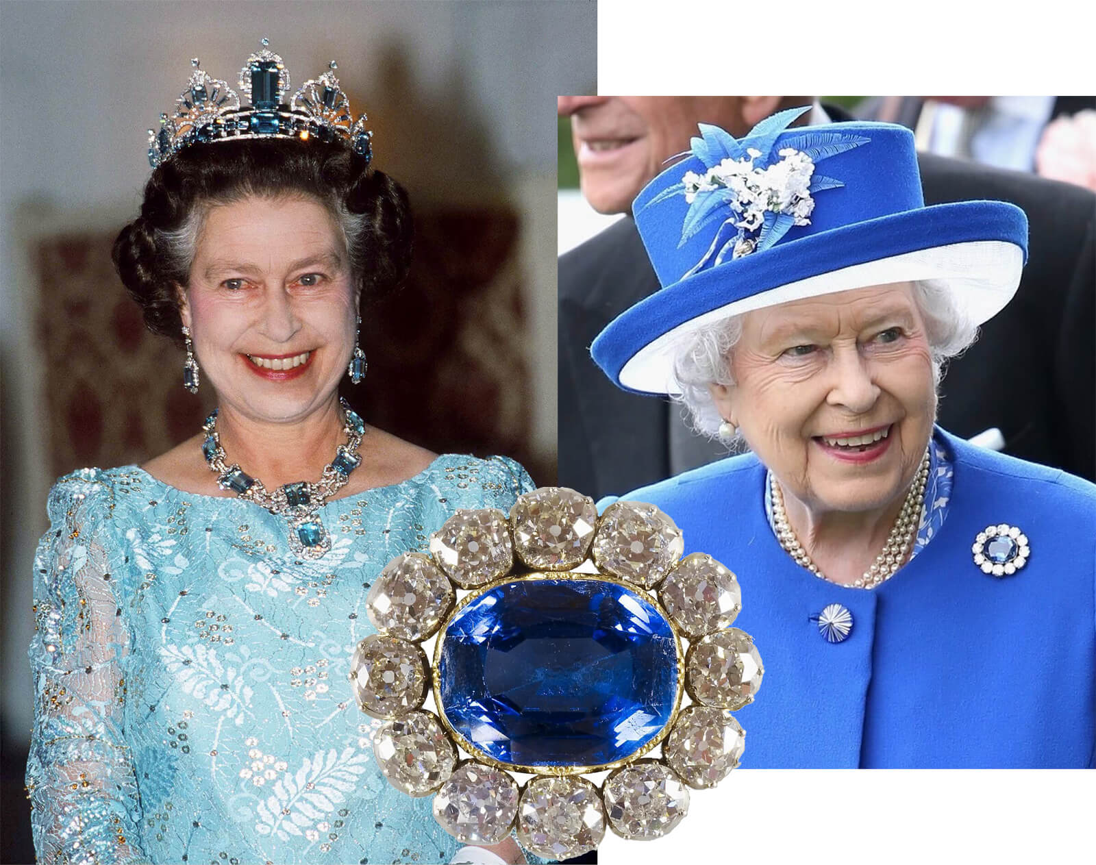 The Queen wearing The Prince Albert brooch - part of the British Royal Collection