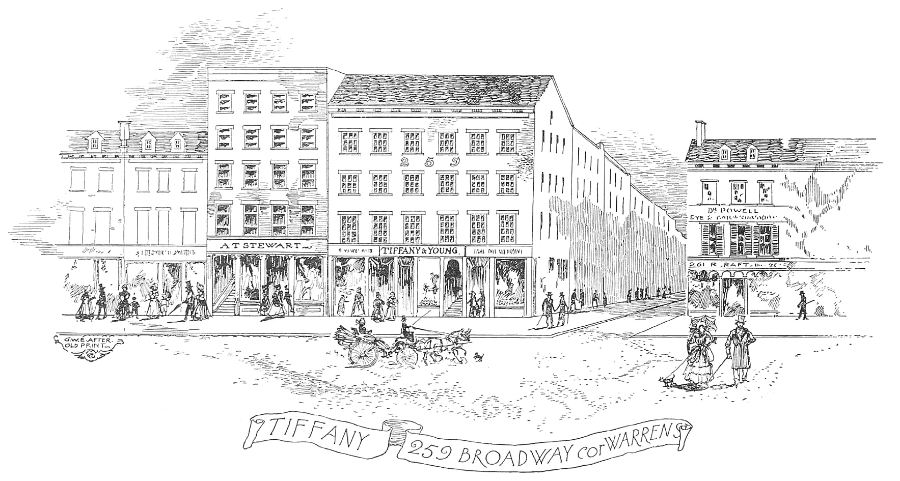 The first Tiffany store in New York City