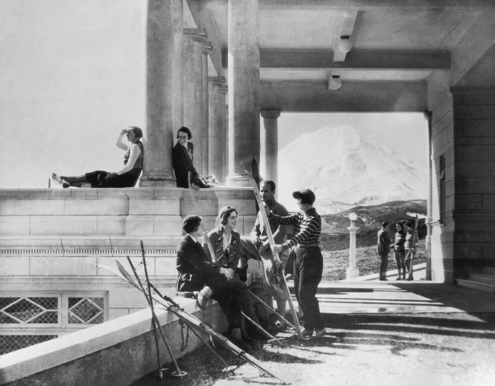 A ski resort on North Island, New Zealand, in April 1933