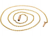 Edwardian 15ct Gold Chain with 9ct Gold Barrel Clasp