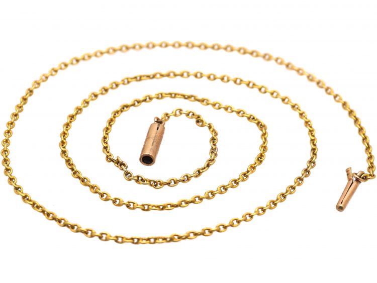 Edwardian 15ct Gold Chain with 9ct Gold Barrel Clasp