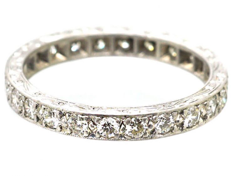 Early 20th Century Platinum Eternity Ring set with Diamonds