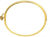 Victorian 15ct Gold Bangle set with Three Diamonds