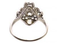 Edwardian Platinum Diamond Cluster Ring with Heart Shaped Motifs