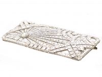 Art Deco Platinum Large Sunburst Rectangular Brooch set with Diamonds