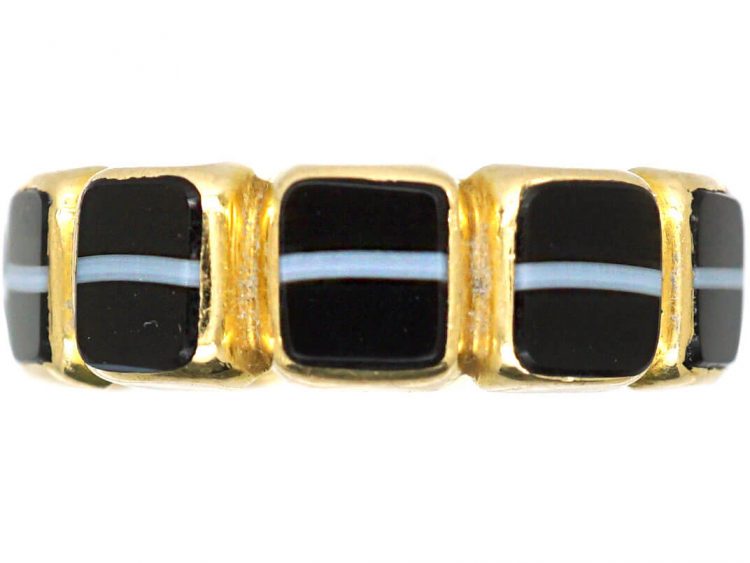 Victorian 18ct Gold Banded Onyx Eternity Ring