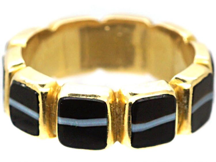 Victorian 18ct Gold Banded Onyx Eternity Ring