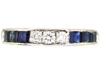 Art Deco Platinum Sapphire & Diamond Eternity Ring