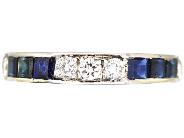 Art Deco Platinum Sapphire & Diamond Eternity Ring