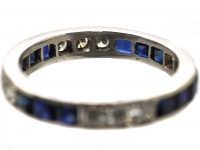 Art Deco Platinum Sapphire & Diamond Eternity Ring