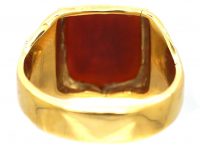 Victorian 18ct Gold Signet Ring with Carnelian Intaglio with a Welsh Dragon