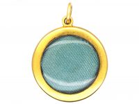 Victorian 18ct Gold, Blue Enamel & Natural Split Pearl Locket