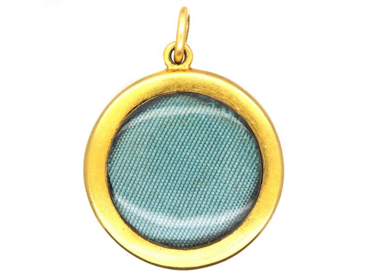 Victorian 18ct Gold, Blue Enamel & Natural Split Pearl Locket