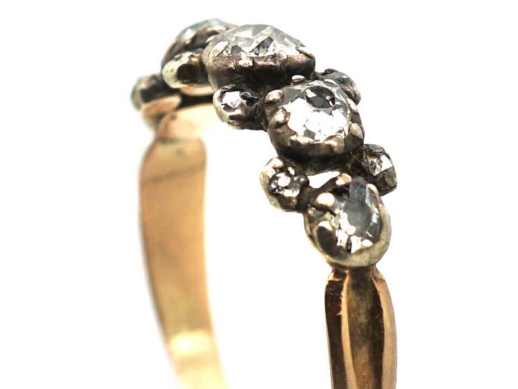 Georgian Five Stone Diamond Ring with Small Diamonds In Between