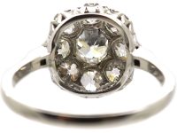 Early 20th Century 18ct White Gold Diamond Cluster Ring