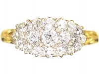 Edwardian 18ct Gold Oval Shaped Diamond Cluster Ring